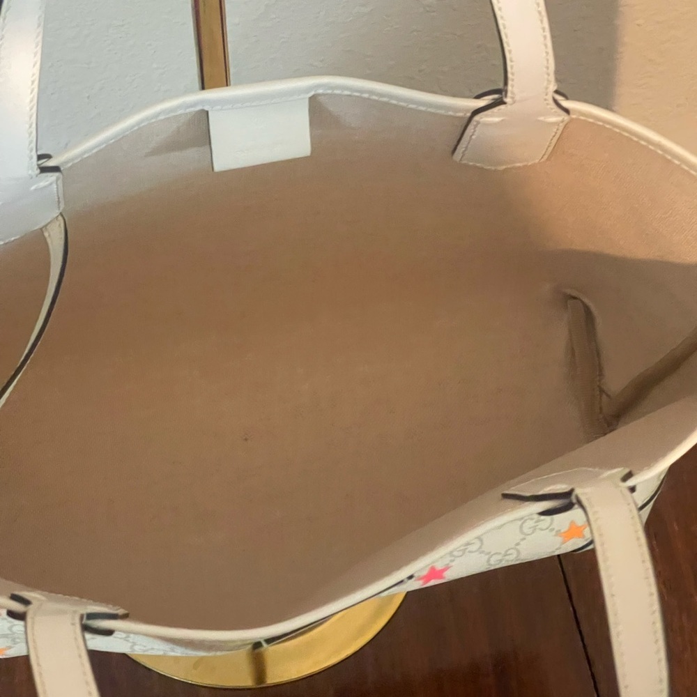 Gucci White Tote with Multicolor Stars - Picture 6 of 12